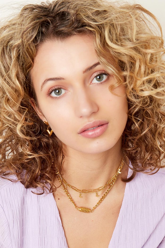 Ketting Ketting Maan Goud kleur Stainless Steel h5Afbeelding2